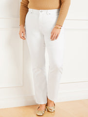WHITE BARELY BOOT JEANS - WHITE - CURVY FIT | Talbots sale