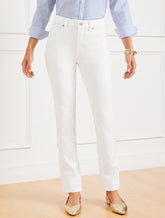 WHITE STRAIGHT-LEG JEANS - WHITE - CURVY FIT | Talbots US