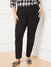 BLACK PLUS SIZE HIGH-WAIST STRAIGHT-LEG JEANS - BLACK | Talbots online
