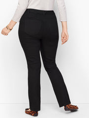 BLACK PLUS SIZE HIGH-WAIST STRAIGHT-LEG JEANS - BLACK | Talbots online