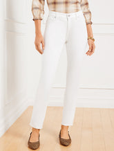 WHITE SLIM ANKLE JEANS | Talbots sale