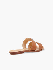 BLACK|HAVANA TAN|INDIGO BLUE|WHITE HANNAH VACHETTA LEATHER SLIDES | Talbots on sale