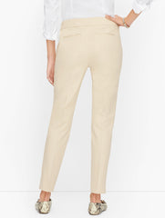 BLACK|GYPSUM|INDIGO BLUE PLUS EXCLUSIVE TALBOTS CHATHAM COTTON BI-STRETCH SLIM ANKLE PANTS - SOLID - CURVY FIT | Talbots outlet