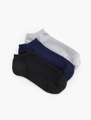 BLACK/INDIA INK/GREY THREE PAIR ANKLE SOCKS | Talbots discount