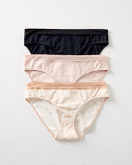 COCO ROSE MLTI COMBO COTTON BIKINI 3-PACK | Talbots US