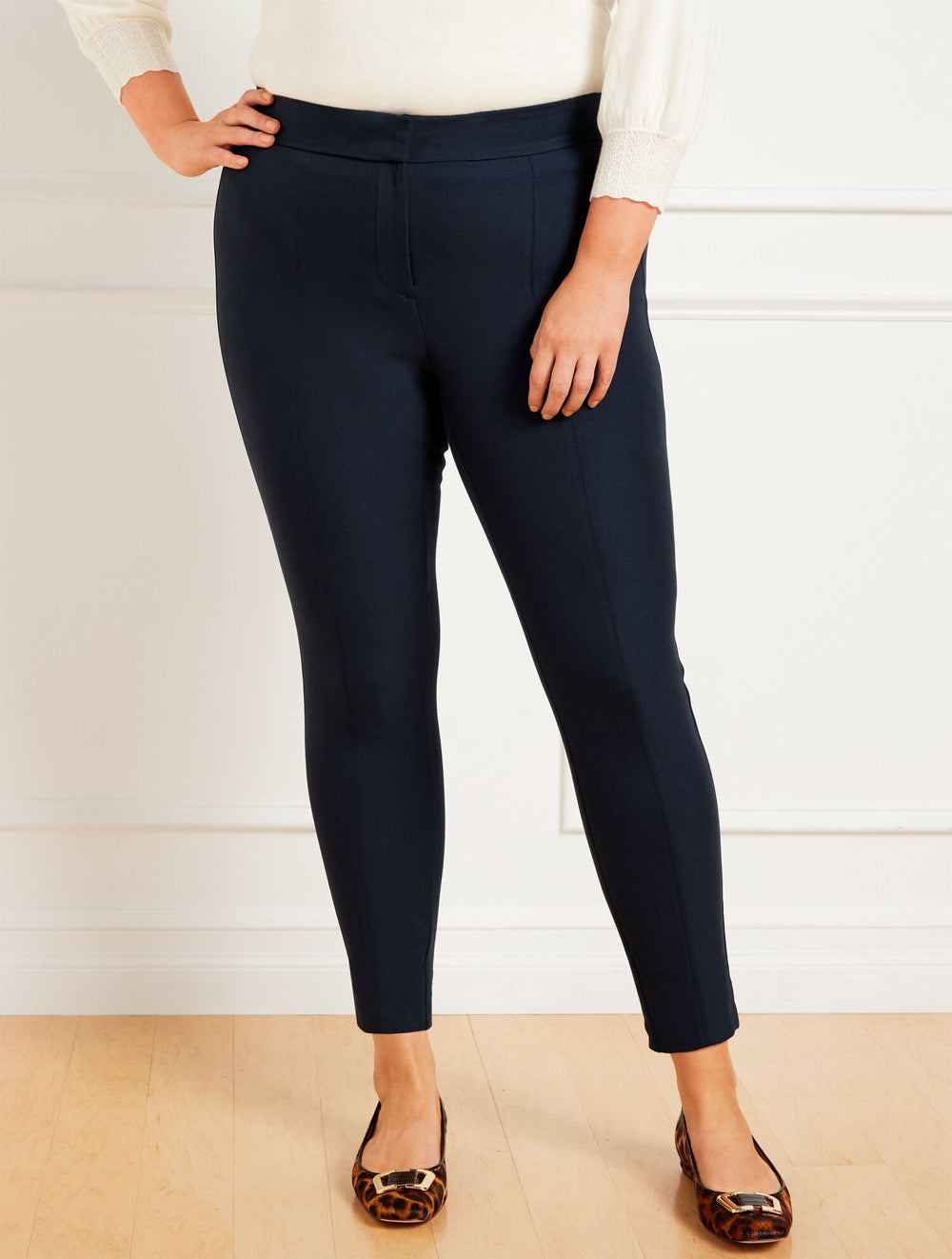 BLACK|INDIGO BLUE PLUS EXCLUSIVE TALBOTS PORTLAND PANTS | Talbots outlet