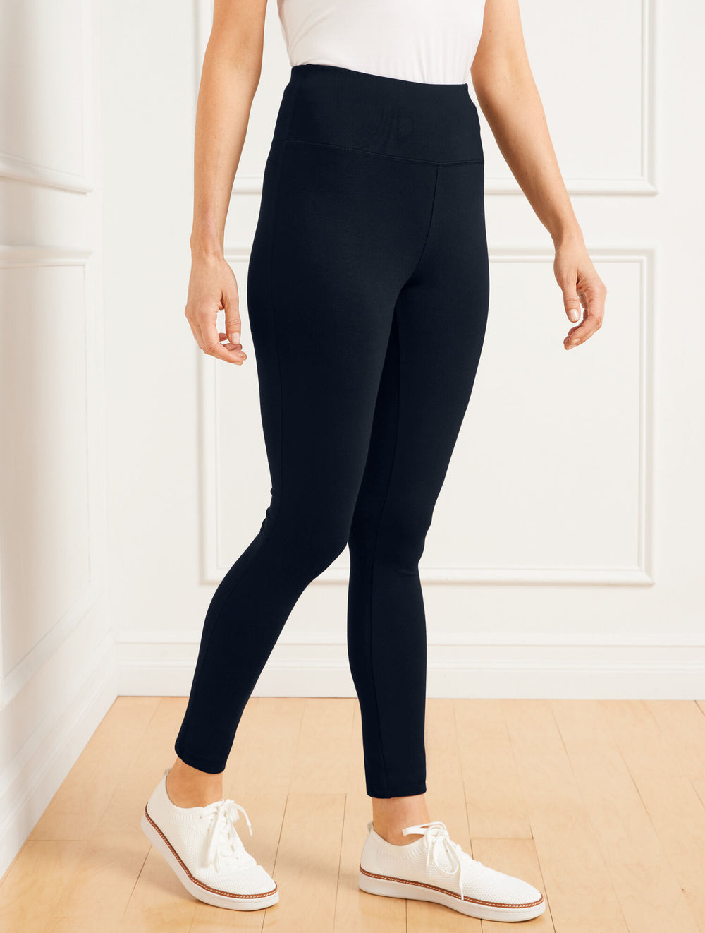 BLACK|INDIGO BLUE EVERYDAY STRETCH LEGGINGS | Talbots sale