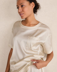BLACK|BLACKCURRANT|BURGUNDY BERRY|FULL MOON|IVORY|NAVY|SEA|SEPIA ROSE WASHABLE SILK SLEEP TOP | Talbots on sale