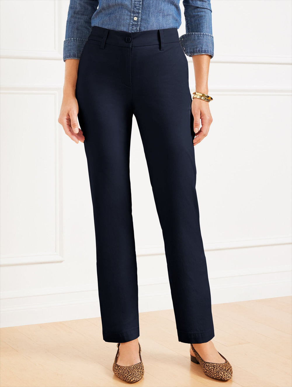 BLACK|INDIGO BLUE|TWINE|WHITE STRAIGHT LEG PERFECT CHINOS | Talbots on sale
