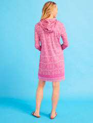 CABANA LIFE® PINK TILE HOODED TUNIC COVER-UP | Talbots outlet