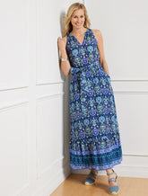 INDIA INK MULTI MAXI DRESS - FLORET MEDALLION | Talbots online