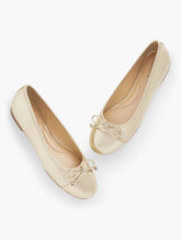 GOLD BLAIR CAP TOE METALLIC NAPPA BALLET FLATS | Talbots online