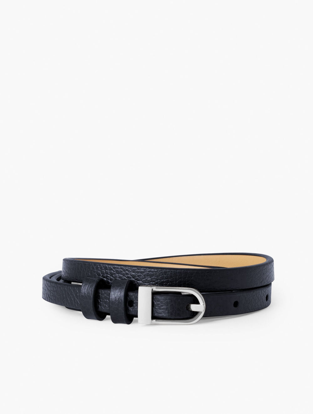 BLACK|HAVANA TAN|INDIGO BLUE SLIM LEATHER BELT | Talbots on sale