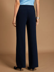 BLACK|INDIGO BLUE EASY TRAVEL WIDE LEG PANTS | Talbots sale