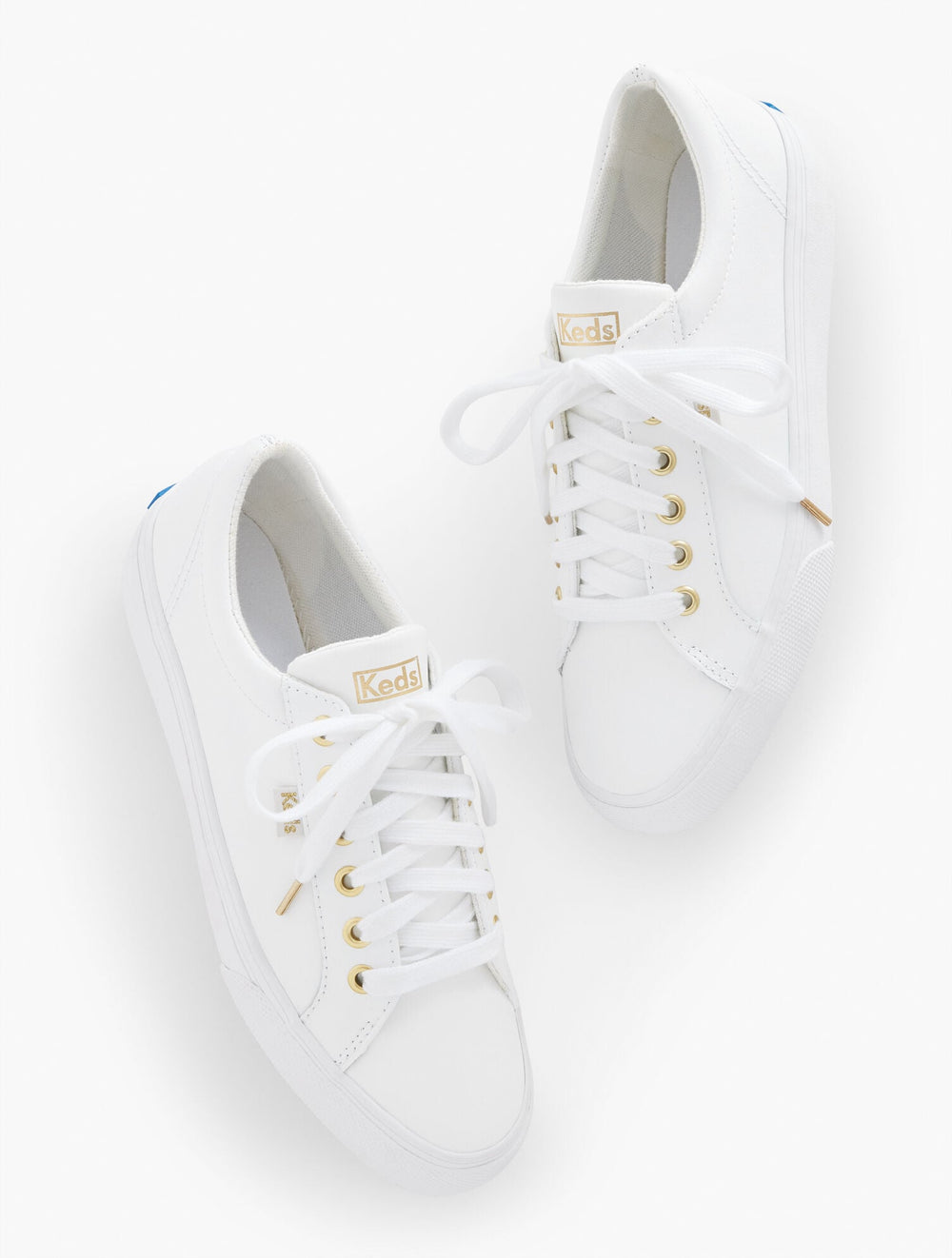 INDIGO BLUE|WHITE KEDS® JUMP KICK LEATHER SNEAKERS | Talbots outlet
