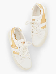 OFF WHITE/GOLD|WHITE/SILVER GOLA® MARK COX TENNIS SNEAKERS - METALLIC | Talbots online