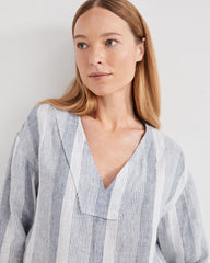 OMBRE STRIPE LINEN OMBRÉ STRIPE V-NECK TOP | Talbots discount