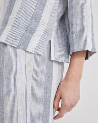 OMBRE STRIPE LINEN OMBRÉ STRIPE V-NECK TOP | Talbots discount
