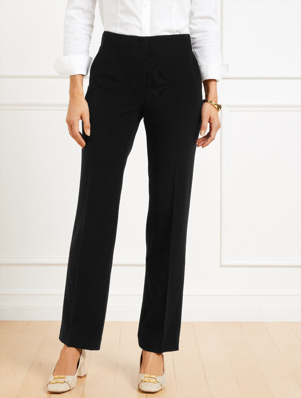 BLACK|INDIGO BLUE EASY TRAVEL STRAIGHT LEG PANTS | Talbots near me
