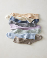 ALOE DONEGAL|BISCOTTI|BURGUNDY BERRY|CHALET HEATHER|DRIED MOSS HTHR|FEATHER|FRENCH ROSE FLEUR|LAVENDER|MESA HTHR|PLUM|STREAM|TWILIGHT CASHMERE BLEND CABLE KNIT SOCKS | Talbots sale