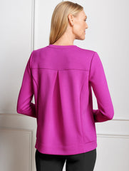 BLACK PLEATED BACK MODERN PULLOVER | Talbots on sale