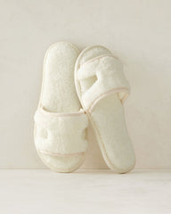 IVORY PLUSH CUTOUT SLIPPERS | Talbots sale