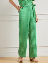 IVORY/SPRING LEAVES WIDE LEG PANTS - INTRICATE DOTS | Talbots sale