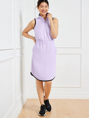 COOL LAVENDER LIGHTWEIGHT WOVEN STRETCH HALF-ZIP DRESS | Talbots US