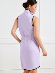 COOL LAVENDER LIGHTWEIGHT WOVEN STRETCH HALF-ZIP DRESS | Talbots US