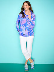 WHITE MODAL FRENCH TERRY STRAIGHT CROP PANTS | Talbots on sale