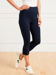 BLACK|INDIGO BLUE EVERYDAY STRETCH PEDAL PUSHER - SNAP BUTTON HEM | Talbots near me