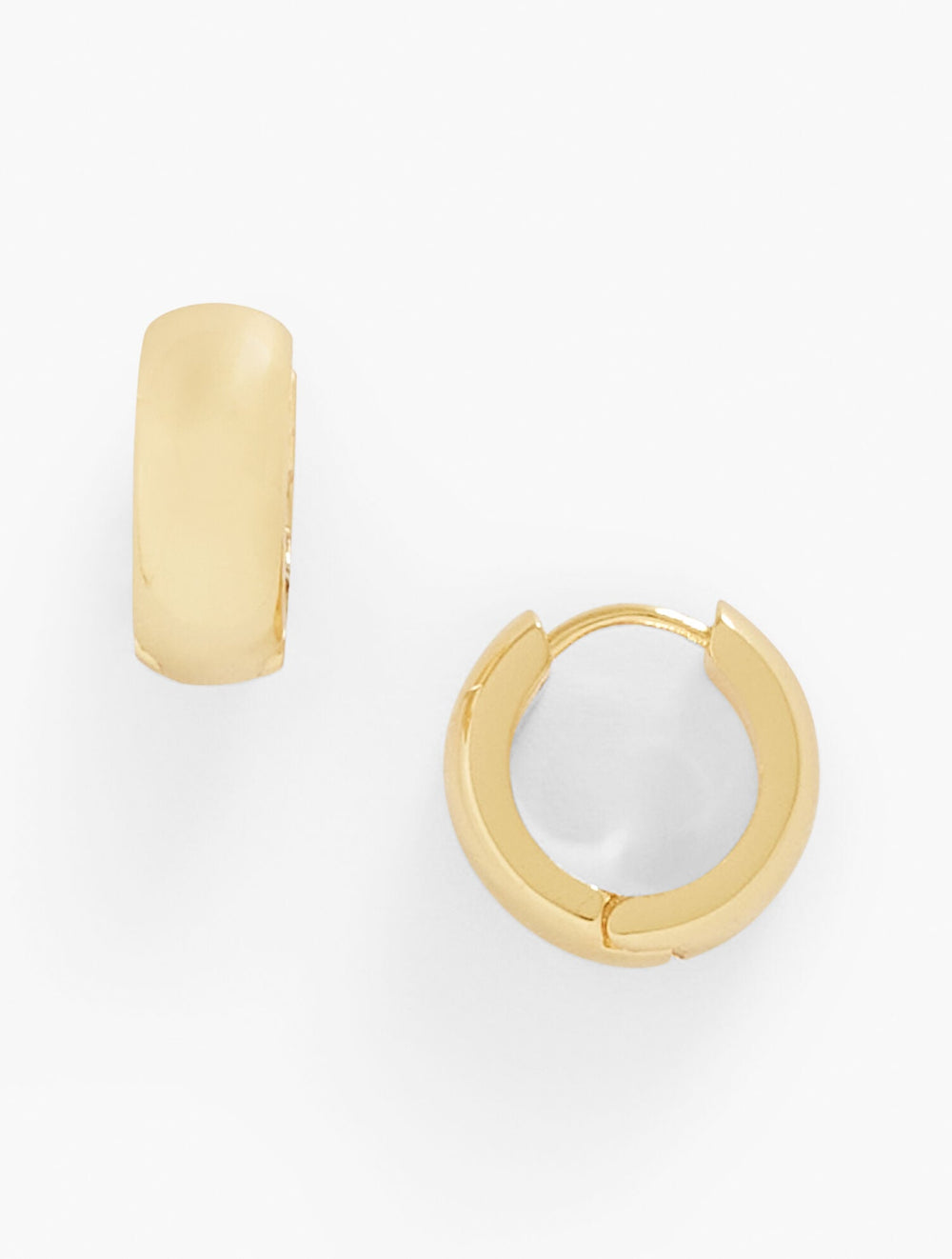 GOLD|SHINY SILVER CLASSIC HUGGIE HOOP EARRINGS | Talbots near me