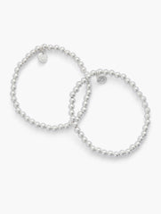 GOLD|SILVER BEADED STRETCH BRACELET SET | Talbots for sale