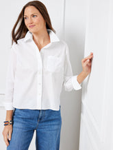 WHITE POPLIN SHORT SHIRT | Talbots near me