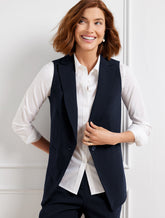INDIGO BLUE EASY TRAVEL LONG VEST | Talbots on sale