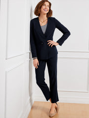 BLACK|INDIGO BLUE EASY TRAVEL TAPERED ANKLE PANTS | Talbots US