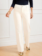 NATURAL WIDE LEG TROUSER JEANS | Talbots US