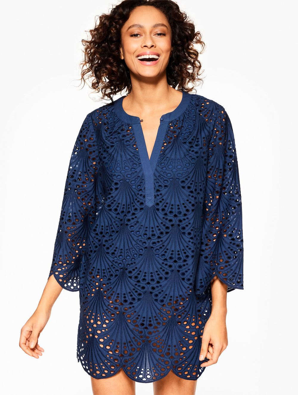 INDIA INK EYELET LACE SHELL COVER-UP DRESS | Talbots near me
