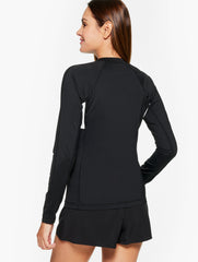 BLACK/WHITE SUN OCEAN SAND ZIP FRONT JACKET - COLORBLOCK | Talbots discount