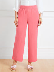 SUNSET ROSE AIRY GAUZE WIDE LEG PANTS | Talbots for sale