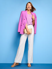MAUVE BERRY TEXTURED COTTON BLAZER | Talbots on sale