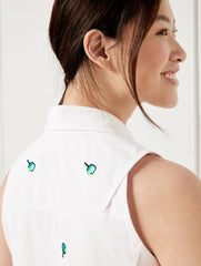WHITE MULTI UPF 50+ PIQUÉ SLEEVELESS POLO - PICKLEBALL | Talbots US