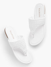 WHITE GIGI FAUX NAPPA SANDALS | Talbots for sale