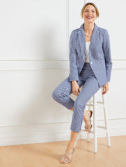 INDIA INK/WHITE BLAZER - PREPPY GINGHAM | Talbots online