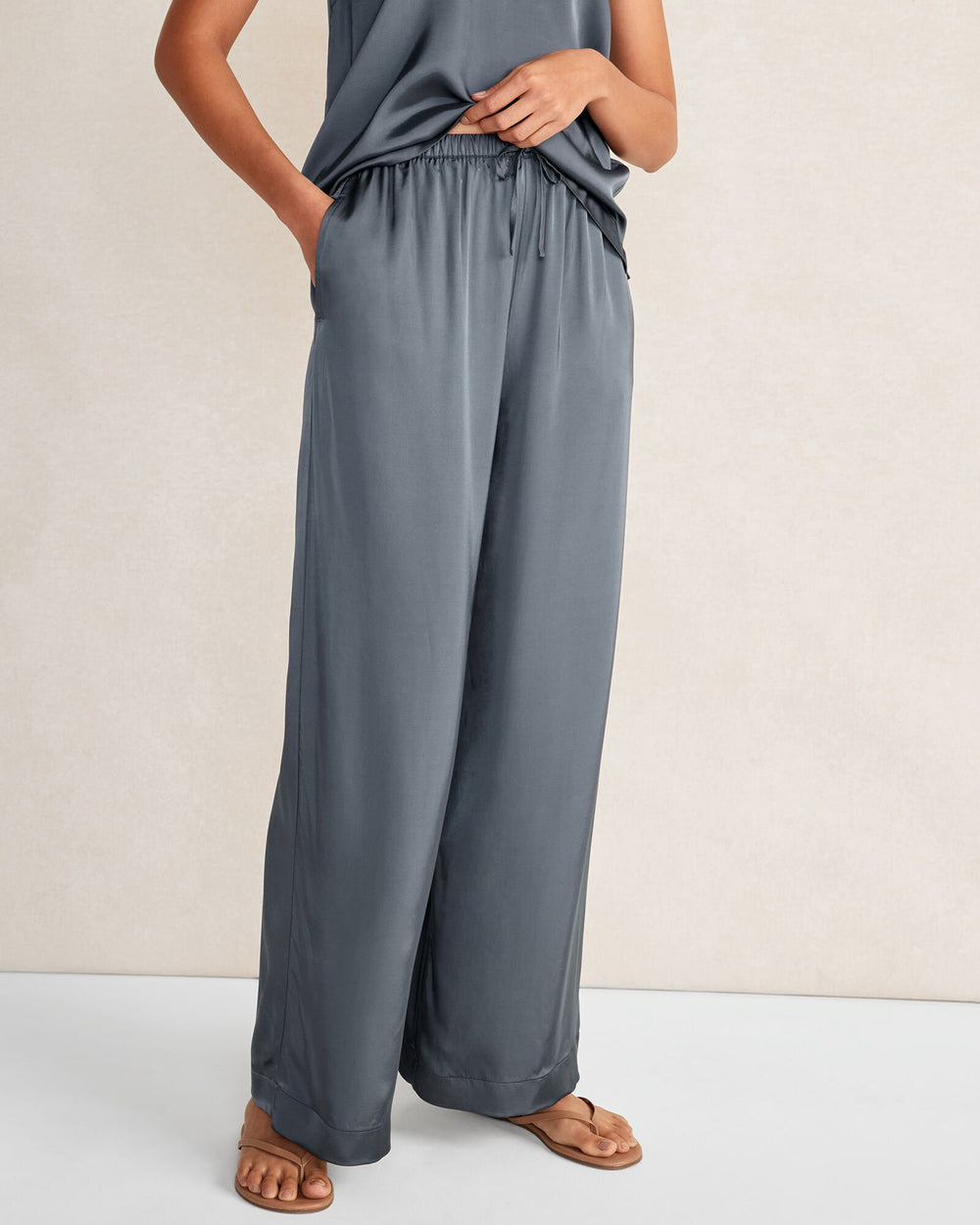 MIDNIGHT SILKY DRAWSTRING PANTS | Talbots discount
