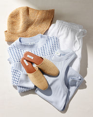 RAFFIA/COGNAC RAFFIA MULES | Talbots for sale