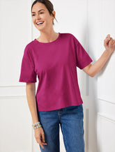 PLUMROSE BOXY CREWNECK TEE | Talbots near me