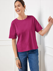 PLUMROSE BOXY CREWNECK TEE | Talbots near me