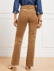 ALMOND BUFF STRETCH CORDUROY FLARE LEG PANTS | Talbots on sale