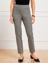 IVORY/BLACK TALBOTS CHATHAM SLIM ANKLE PANTS - GLEN PLAID | Talbots near me